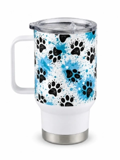 Peštovka Cestovní hrnek 450ml *SPLASH TLAPKY modré*