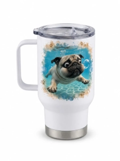 Peštovka Cestovní hrnek 450ml *BUBBLE DOG MOPS*