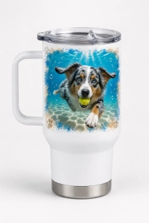 Peštovka Cestovní hrnek 450ml *BUBBLE DOG- australský ovčák*