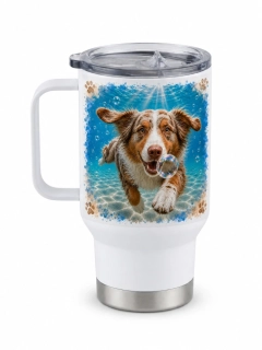 Peštovka Cestovní hrnek 450ml *BUBBLE DOG- australský ovčák*